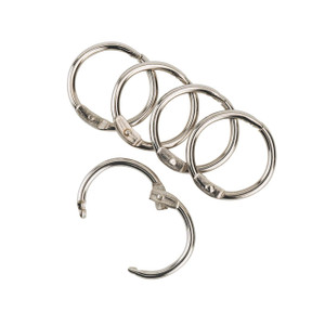 CW Office Q-Connect Binding Ring 19MM PK100, set of four metal binding rings including a loose ring, used for binding documents.