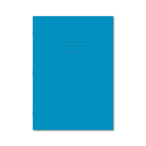 CW Office Exr Book 8MM Lined 80P A4 L/BLU PK50, blue lined notebook with space for writing on the cover.