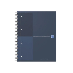 CW Office Oxford HbBk Wbnd Nbk A4+ Blue, image of a blue hardcover spiral-bound notebook with a sleek design and the Oxford logo on the cover.