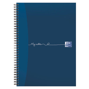 CW Office Oxford My Notes A4 Notebook 200P PK3, blue spiral-bound notebook with white handwritten 'My notes' text and Oxford logo on the cover.
