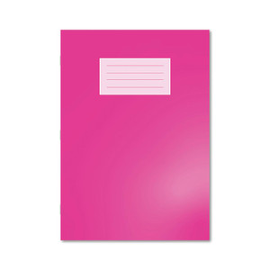 CW Office Oxford Exr Bk 8MM Lined A4 Pink PK50, a pack of 50 pink A4-sized lined notebooks with a label on the cover.