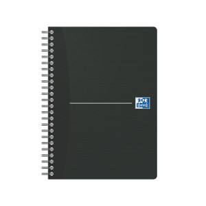 CW Office Oxford Office Smart Notebook A5 BLK P5, black spiral-bound notebook with a textured cover and a small Oxford logo on the front.