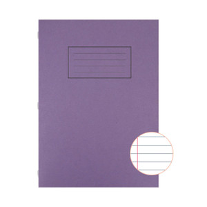 CW Office Silvine Purple A4 Ex Books PK10, purple A4 exercise books with lined pages inside