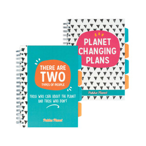 CW Office Pukka Planet Project Book B5 ASS PK2, colorful two spiral-bound notebooks with inspirational quotes and tabbed dividers.