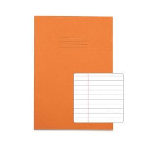 CW Office Rhino Exbook 80P F8M Orange A4 PK50, an orange spiral-bound exercise book with 80 lined pages for writing and note-taking.