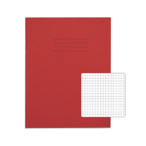 CW Office Rhino Exbook 80P S5 9X7 Red PK100, red graph paper notebook with a grid pattern and black lines on the cover