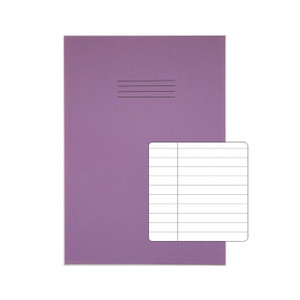 CW Office Rhino Exbook 80P F8M A4+ Pur PK50, purple EXbook with lined paper inside and a label area on the cover.