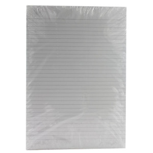 CW Office Cambridge A4 Memo Pad 80LF White PK5, lined white notepad in plastic cover.
