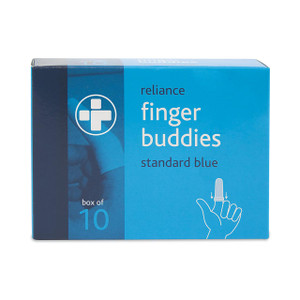 CW Office Finger Buddies Standard Blue PK10, box of ten blue finger protectors for office use.