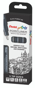 Pentel Pointliner AST Sizes Black P5