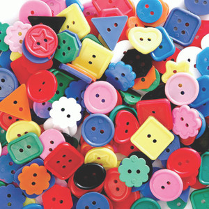 Coloured Craft Buttons Large 450G