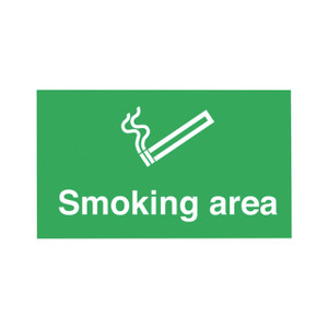 CW Office Signslab 300X500 Smoking Area PVC, green rectangular smoking area sign with a cigarette icon and the text Smoking area.