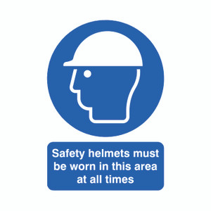 Signslab Saf Helmet M/B/Worn PVC A4