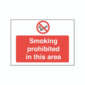 Smoking Prohibited In 450X600 PVC