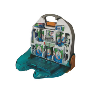 CW Office W Cameron First Aid Kit 1-20, portable first aid kit with organized compartments containing various bandages, medical supplies, and antiseptics for emergency injuries.