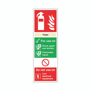 Sign Fire Extgr Foam PVC 300X100MM