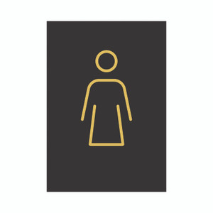 Female Toilet Sign 105X150MM BLK/Gld