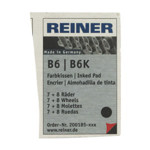 CW Office Colop Reiner B6/8K Rep Pad BLK PACK2, black inked pad package with product details on the front.