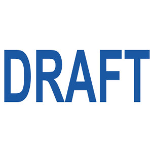 CW Office Colop Green Line Stamp Draft Blue, close-up image showing the bold blue text 'DRAFT' on the stamp.