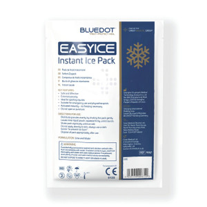 CW Office Blue Dot Easy Ice Instant Ice PK25, image of the product packaging with instructions and key features listed.