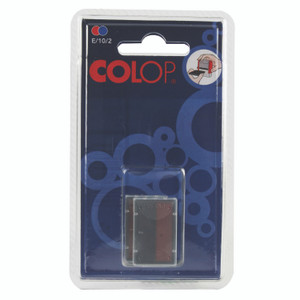 Colop E/10/2 Rep Pads Blue/Red PACK2