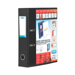 CW Office Elba Vision 70MM Lever Arch A4 BLK, black lever arch file for organizing documents.