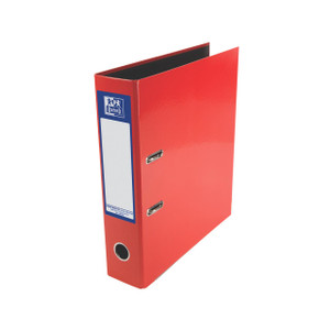 CW Office Oxford 70MM Laf Laminated A4 Red, red laminated A4 size office folder with metal ring mechanisms for organization.