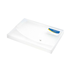 CW Office Rapesco Rigid Wlt Box File 25MM A4, white plastic file storage box with a secure lid and label holder for organizing documents.
