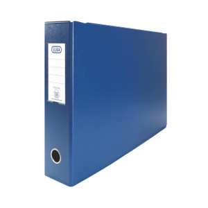 CW Office Elba 70MM Lever Arch A3 Blue PK2, blue plastic lever arch file with a label holder on the spine for organization.