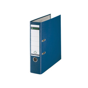 CW Office Leitz 180 Lach File 80MM A4 Blue PK10, image of a blue A4 size file folder with a label for organization.