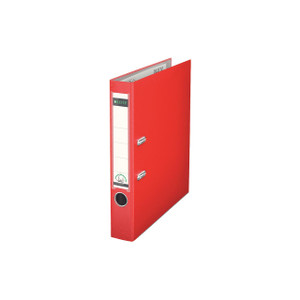 CW Office Leitz 180 Lach File 50MM A4 Red PK10, red standing file folder for organizing documents.