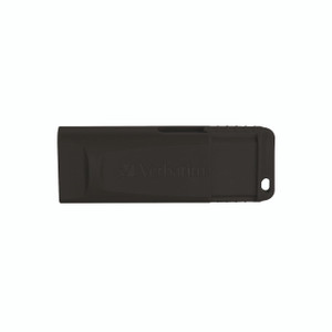 CW Office Verbatim Storengo USB 2.0 128GB Black, compact USB flash drive with black casing and sliding design.
