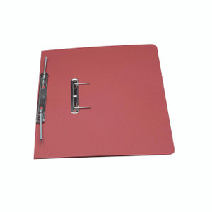 CW Office Guildhall Tfr Sprl File Red 3 PK50, red office file with metal rings and mechanism for organizing documents.