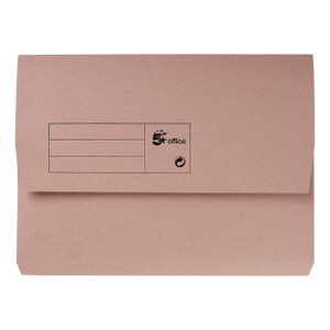 CW Office Half Flap Document Wallet A4 Buffer Pack50, pink A4 size paper folder with a flap closure, designed for document organization and storage in office settings.