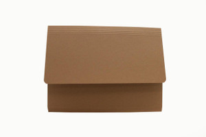CW Office Guildhall Doc Wallet A4 Buff PK50, a brown A4 size document wallet with a smooth texture and a top flap closure.