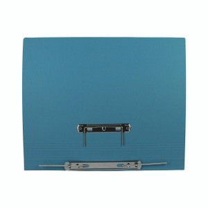 CW Office Q-Connect Transfer File FS Blue PK25, a blue transfer file folder with metal clamp and secure clasp for organized document storage.