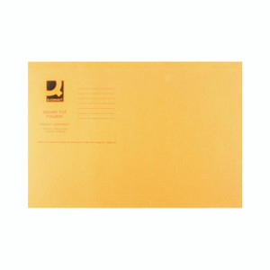 CW Office Q-Connect Square Cut Folder, bright orange lightweight file folder for organizing documents.