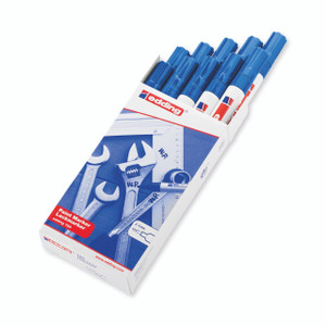 CW Office Edding Paintmarker Opq Blue 750 PK10, set of 10 blue paint markers for professional marking and highlighting on various surfaces.