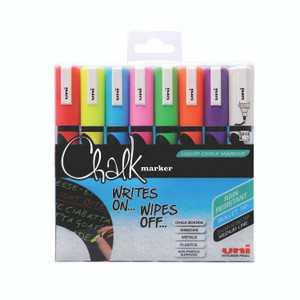 Uni Chalk Markers Medium AST PK8