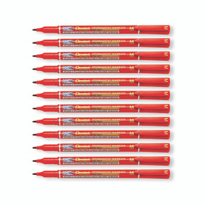 Perm Marker Fine Red PK12