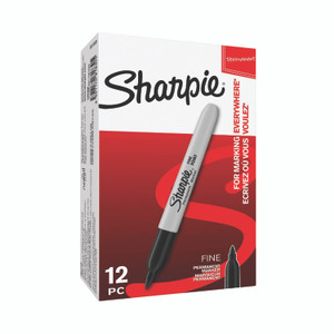 Sharpie Permnt Marker Fine BLK PK12