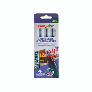 Pentel Liquid Chalk Marker White PK4