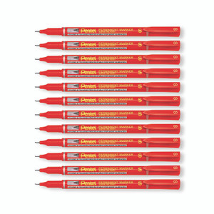 Perm Marker Super Fine Red PK12
