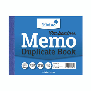 CW Office Silvine Duplicate Book 4.1X5 Inches, blue cover with spiral binding and information icons on the front