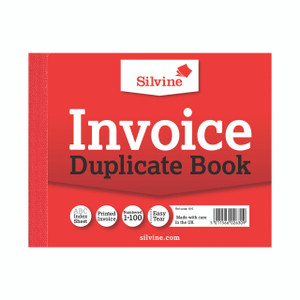 CW Office Silvine Dup Invoice Book 616 PK12, red cover duplicate invoice book for office use with multiple pages for billing and record keeping.