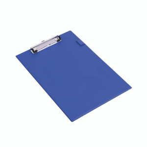 CW Office Rapesco Rigid Pac Cvrd Clipboard BLU, blue plastic cover with metal clip for secure paper holding.