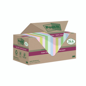 Post-It S/S Recycle 76X76 ASST PK18
