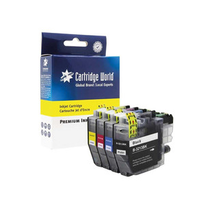 Cartridge World Compatible with Brother LC-3213VAL BK,CMY Multipack