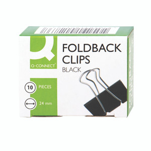 Q-Connect Foldbck Clips 24MM BLK P10