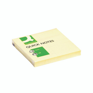 CW Office Q-Connect Ylw 76X76 Quick Notes PK12, pack of 100 yellow sticky note pads with 76x76mm size for office and school use.